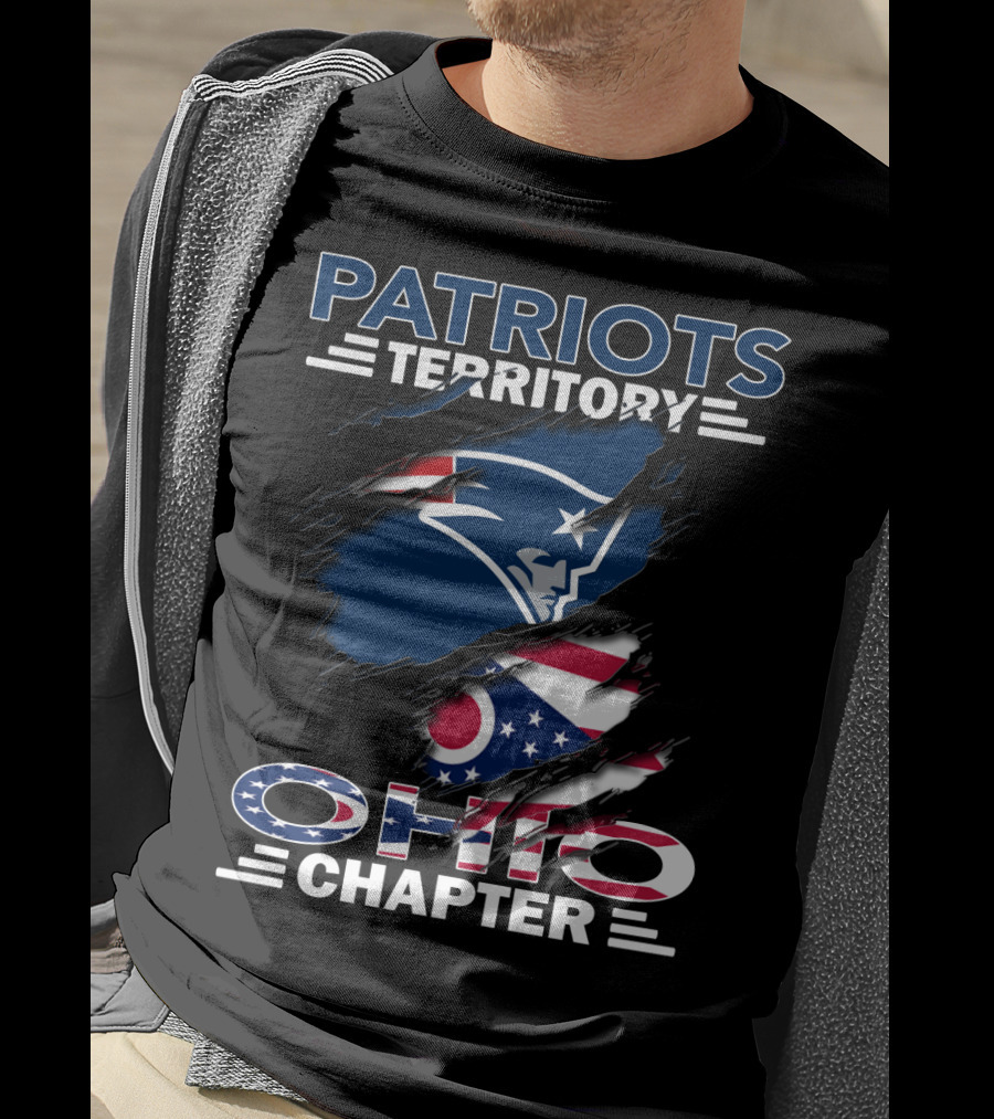 Patriots Territory Ohio Chapter Logo With American And Ohio Flag Elements T-Shirt