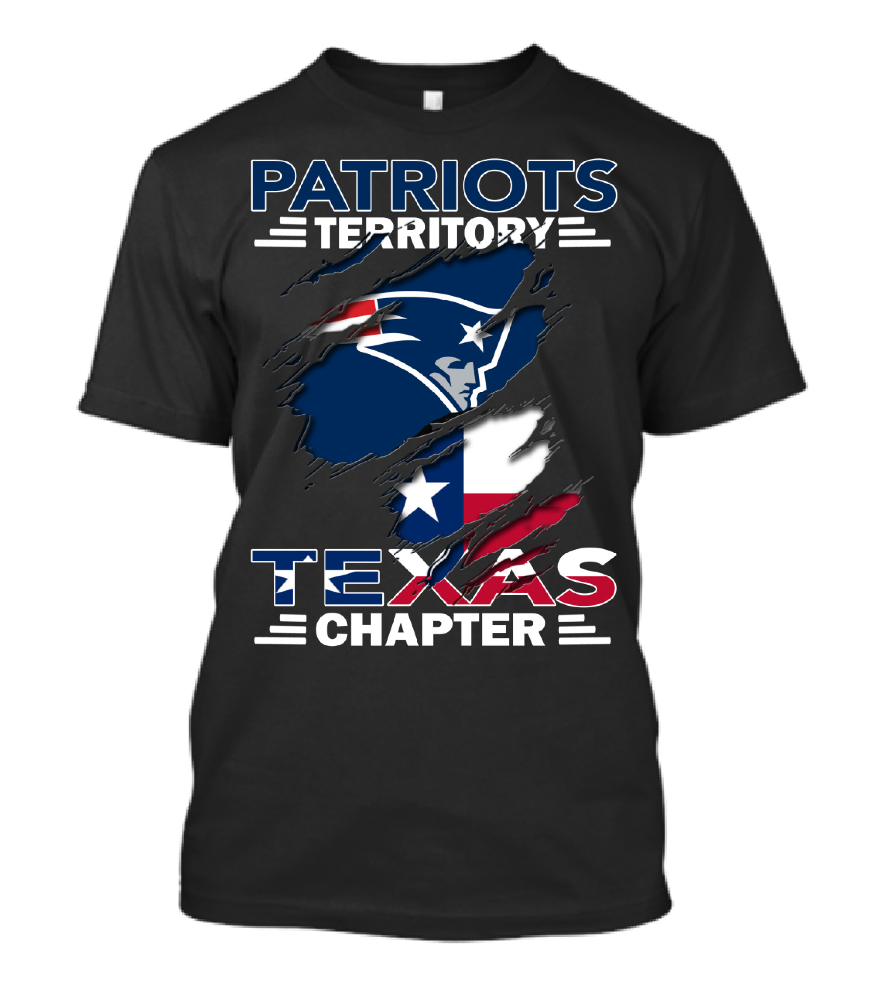 Patriots Territory Texas Chapter Ripped Flag T-Shirt