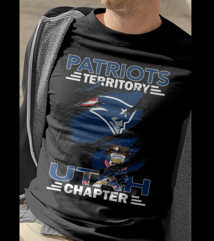 Patriots Territory Utah Chapter New England Patriots Utah State Flag T-Shirt