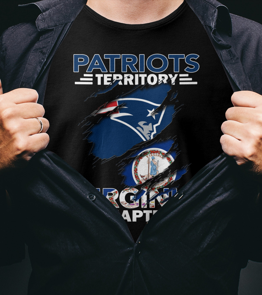 Patriots Territory Virginia Chapter New England Fan Club With Virginia State Seal T-Shirt
