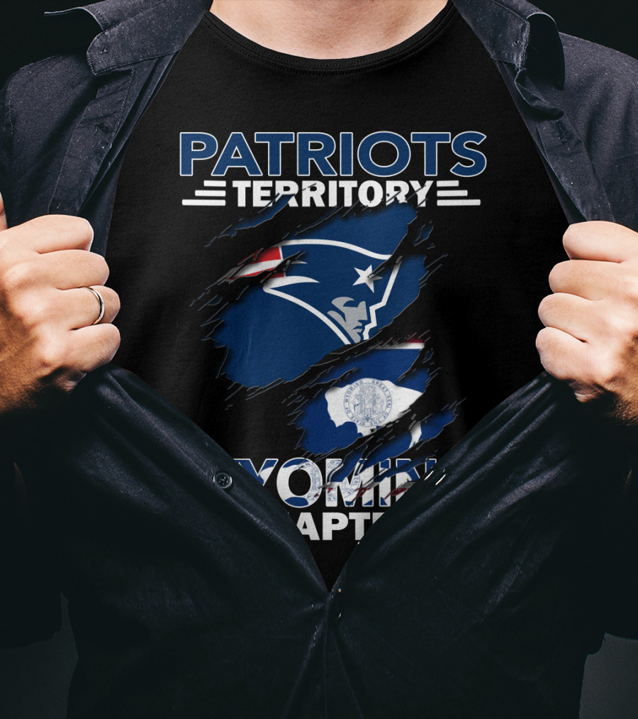 Patriots Territory Wyoming Chapter New England Patriots Logo And Wyoming Flag Elements T-Shirt