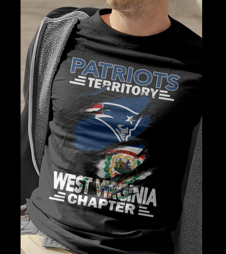 Patriots Territory West Virginia Chapter New England Patriots And West Virginia State Flag T-Shirt