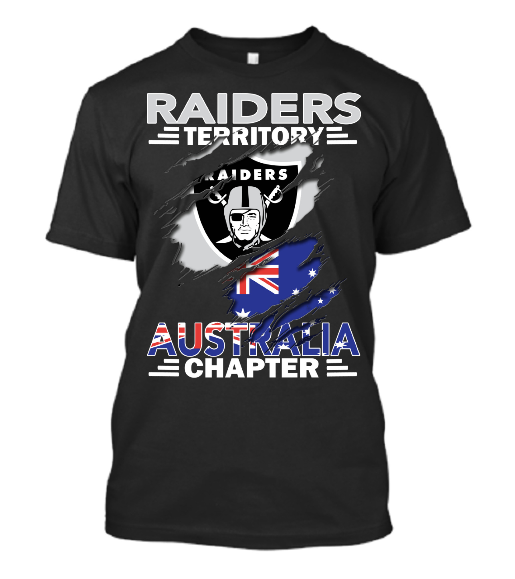 Raiders Territory Australia Chapter Australian Flag And Raiders T-Shirt