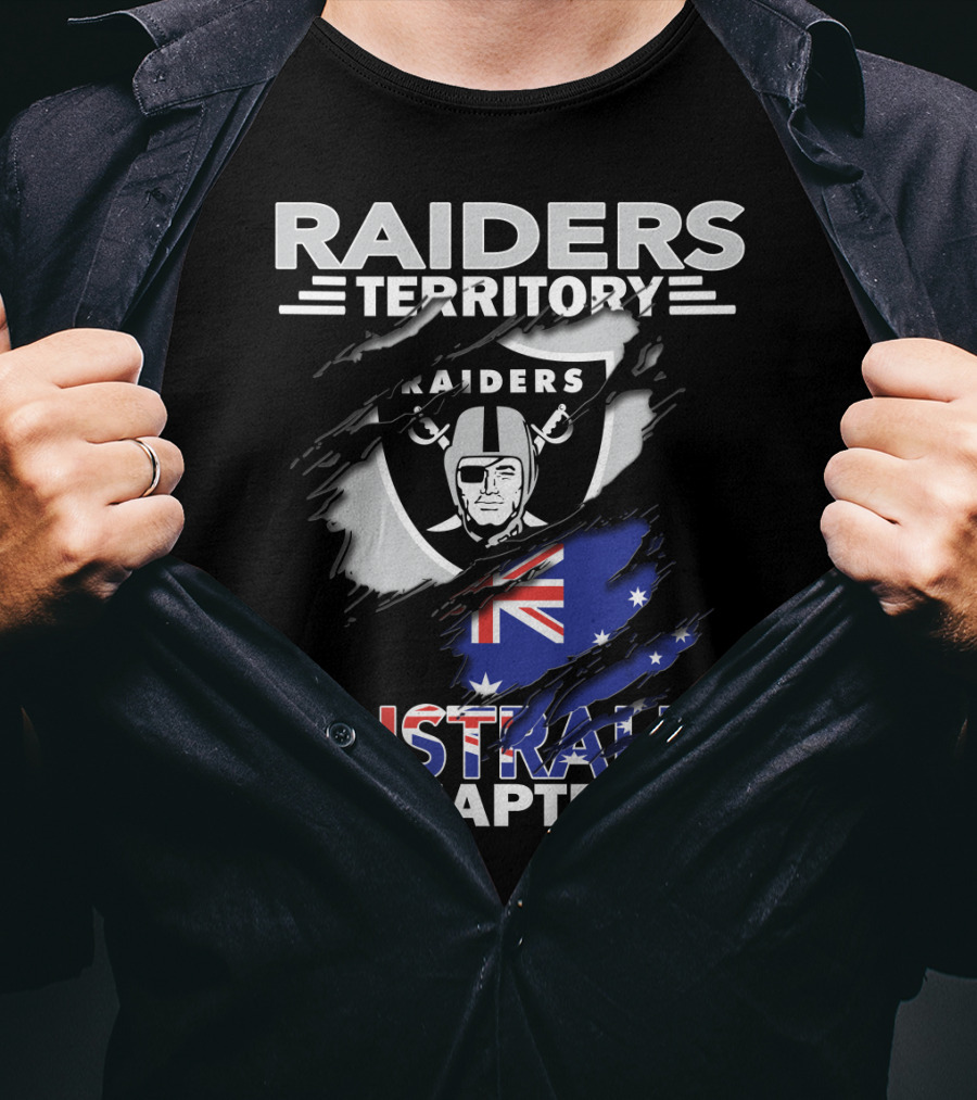 Raiders Territory Australia Chapter Australian Flag And Raiders T-Shirt