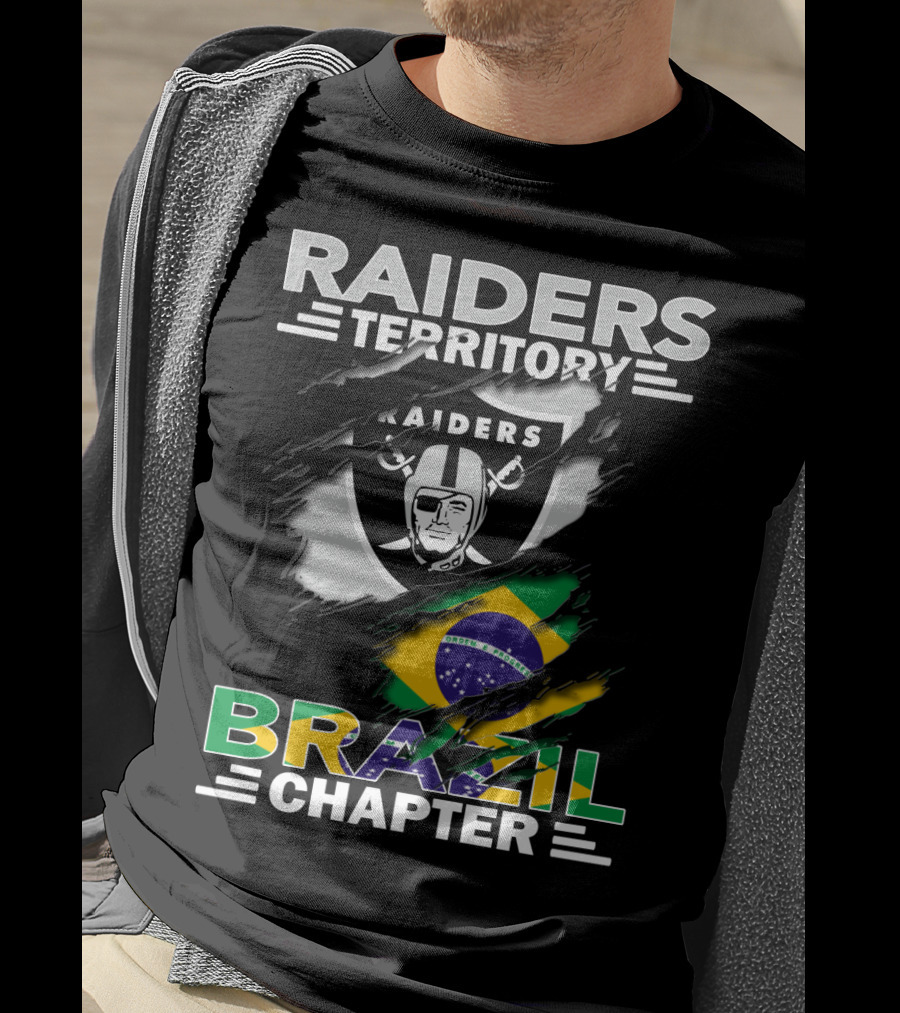 Raiders Territory Brazil Chapter Raiders Logo Brazil Flag T-Shirt