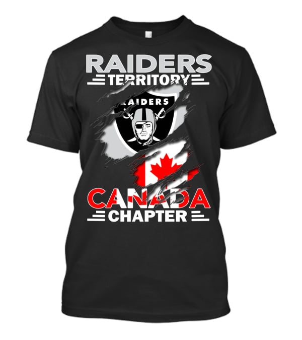 Raiders Territory Canada Chapter Raiders Flag Logo Canadian Flag T-Shirt