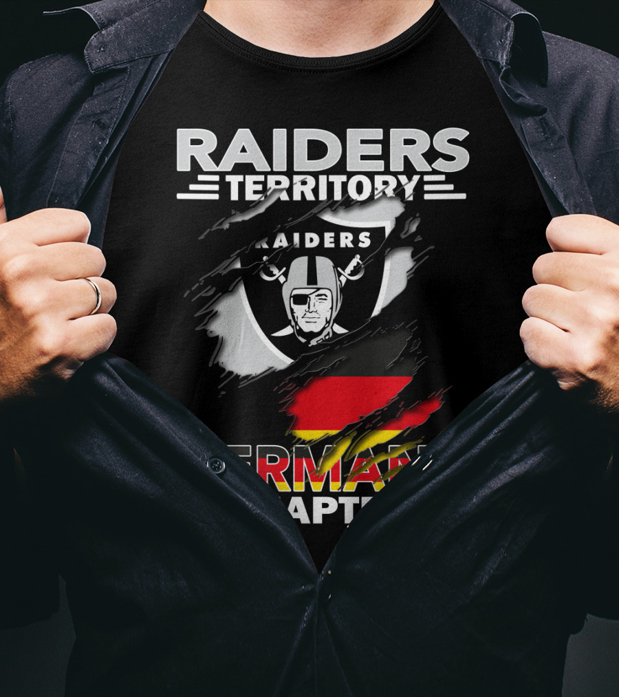Raiders Territory Germany Chapter Shield With Raiders Logo And National Colors T-Shirt