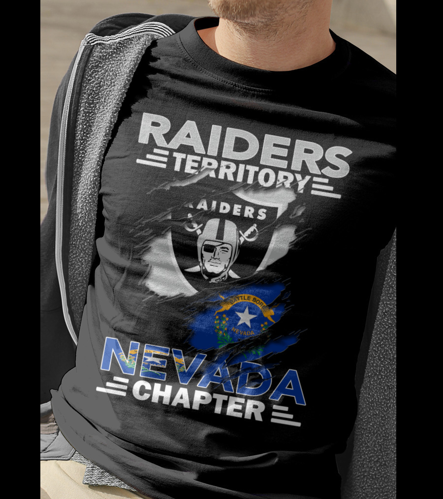 Raiders Territory Nevada Chapter Battle Born Flag Crest T-Shirt