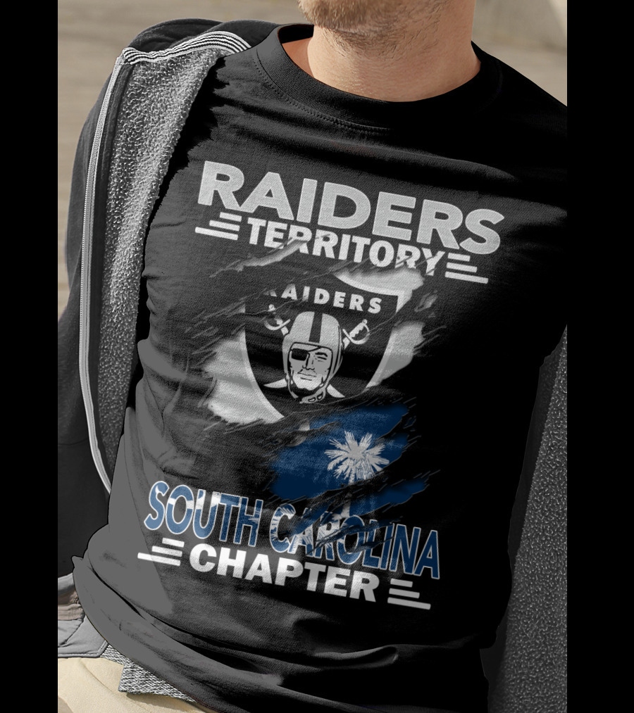 Raiders Territory South Carolina Chapter Raiders Logo Palmetto Tree And Crescent Motif T-Shirt