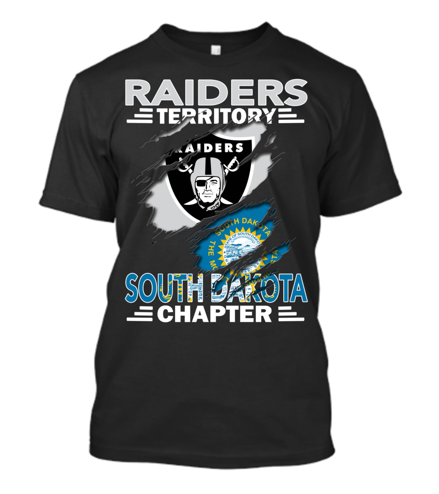 Raiders Territory South Dakota Chapter With Team Logo And State Seal T-Shirt