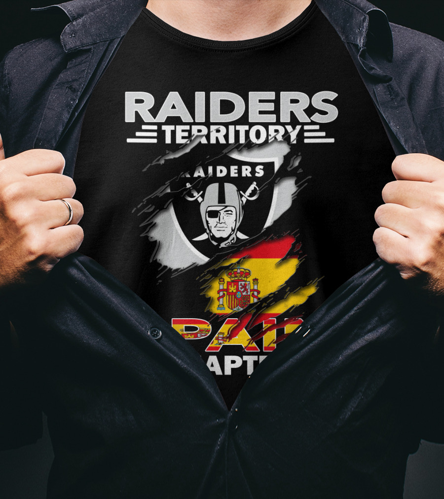 Raiders Territory Spain Chapter Flag And Shield T-Shirt
