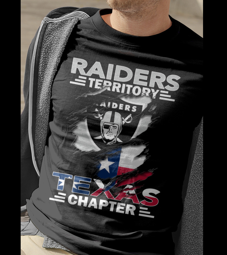 Raiders Territory Texas Chapter Flag And Shield Emblem T-Shirt