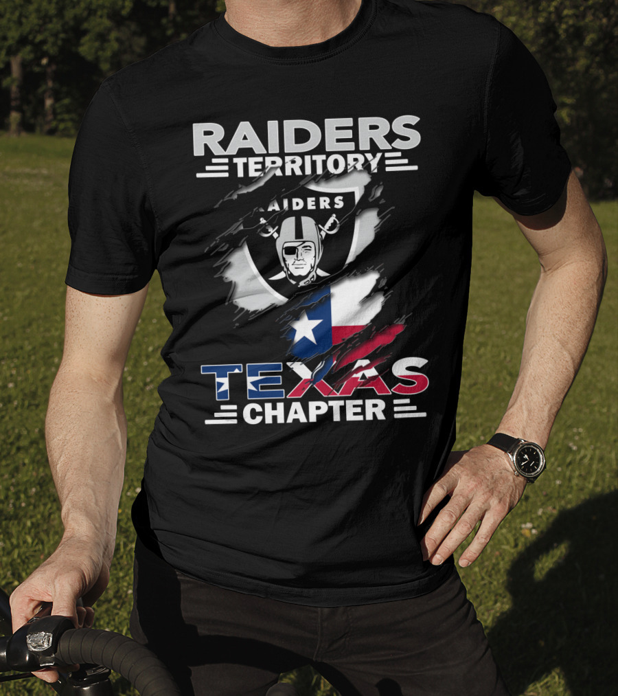 Raiders Territory Texas Chapter Flag And Shield Emblem T-Shirt