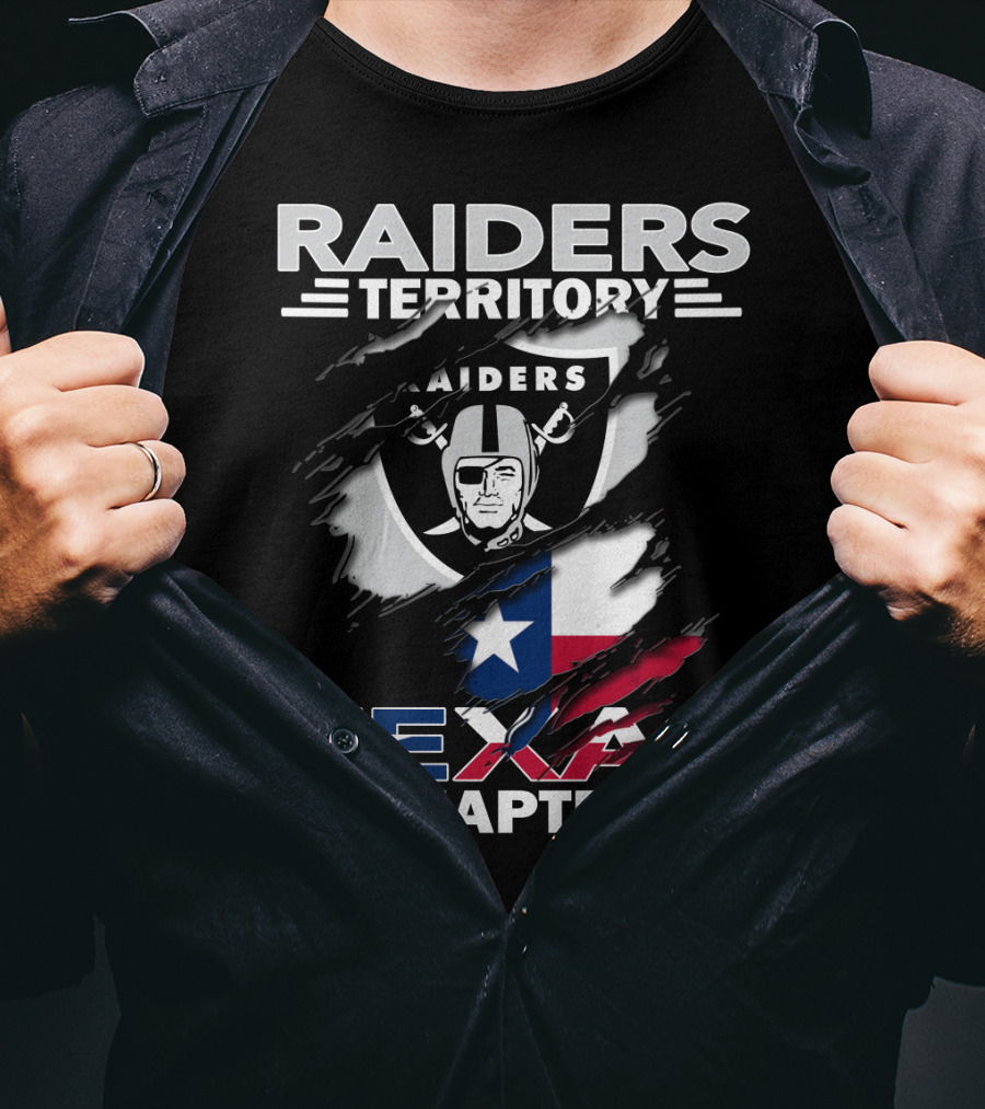 Raiders Territory Texas Chapter Flag And Shield Emblem T-Shirt