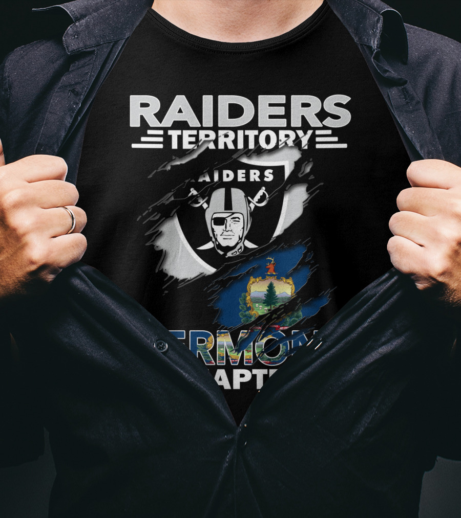 Raiders Territory Vermont Chapter Shield And Vermont Emblem T-Shirt