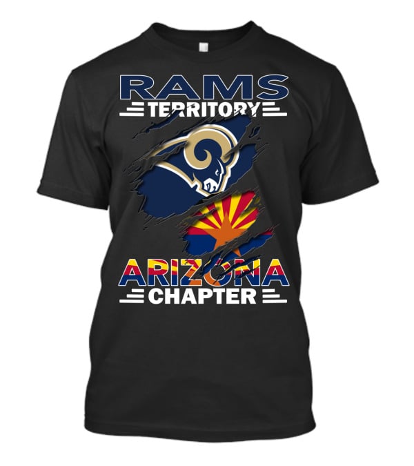 Rams Territory Arizona Chapter Logo With Arizona Flag And Rams T-Shirt