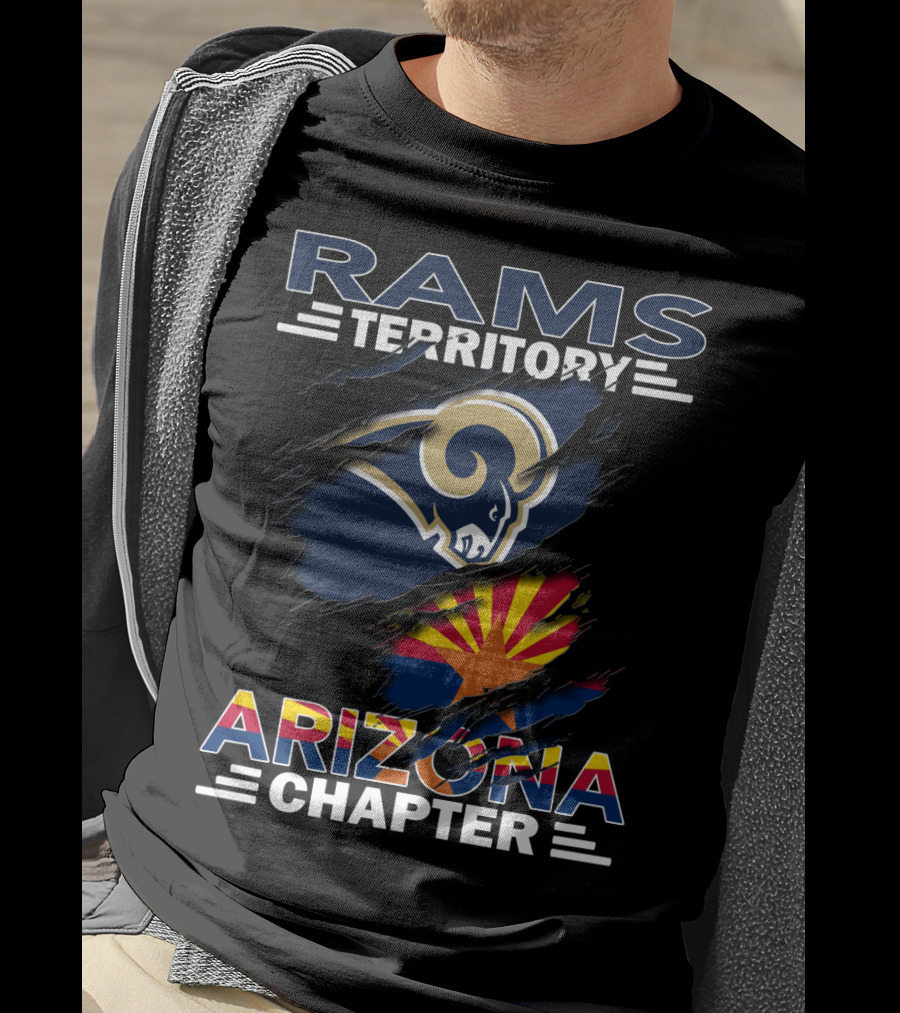 Rams Territory Arizona Chapter Logo With Arizona Flag And Rams T-Shirt