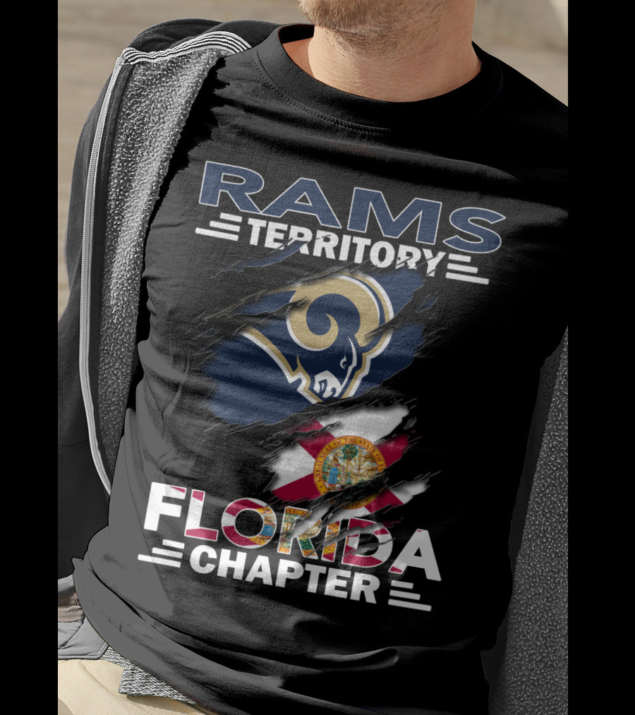 Rams Territory Florida Chapter Flag And Team Logo Fusion T-Shirt
