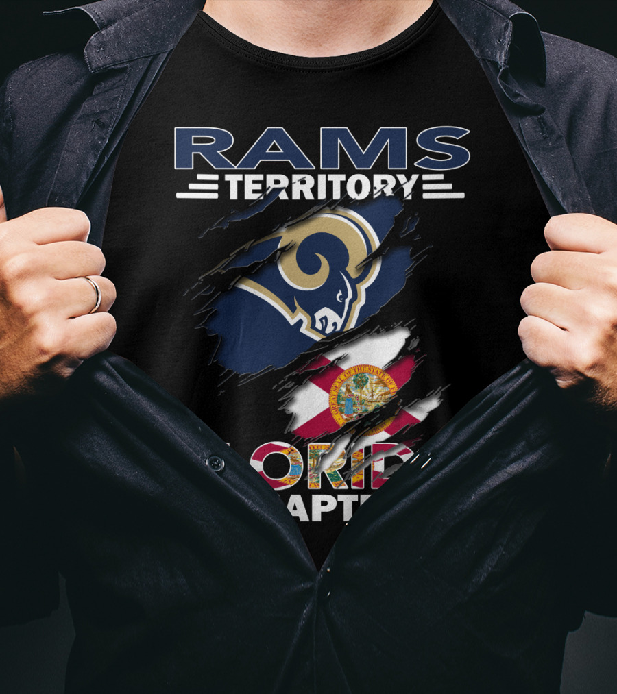 Rams Territory Florida Chapter Flag And Team Logo Fusion T-Shirt