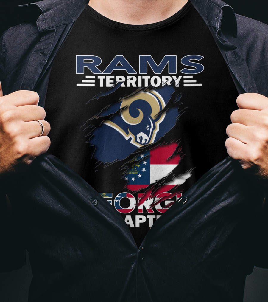 Rams Territory Georgia Chapter Rams Logo And Georgia Flag T-Shirt