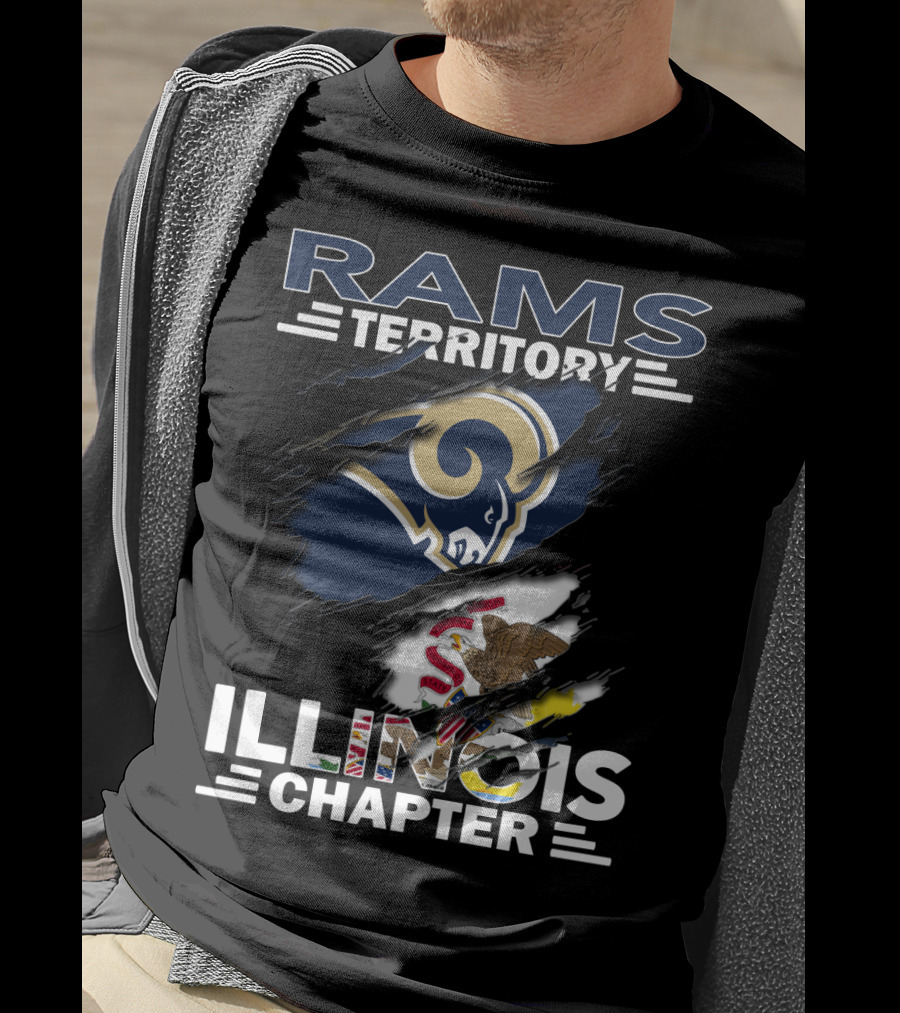 Rams Territory Illinois Chapter NFL Logo And State Pride Emblem T-Shirt
