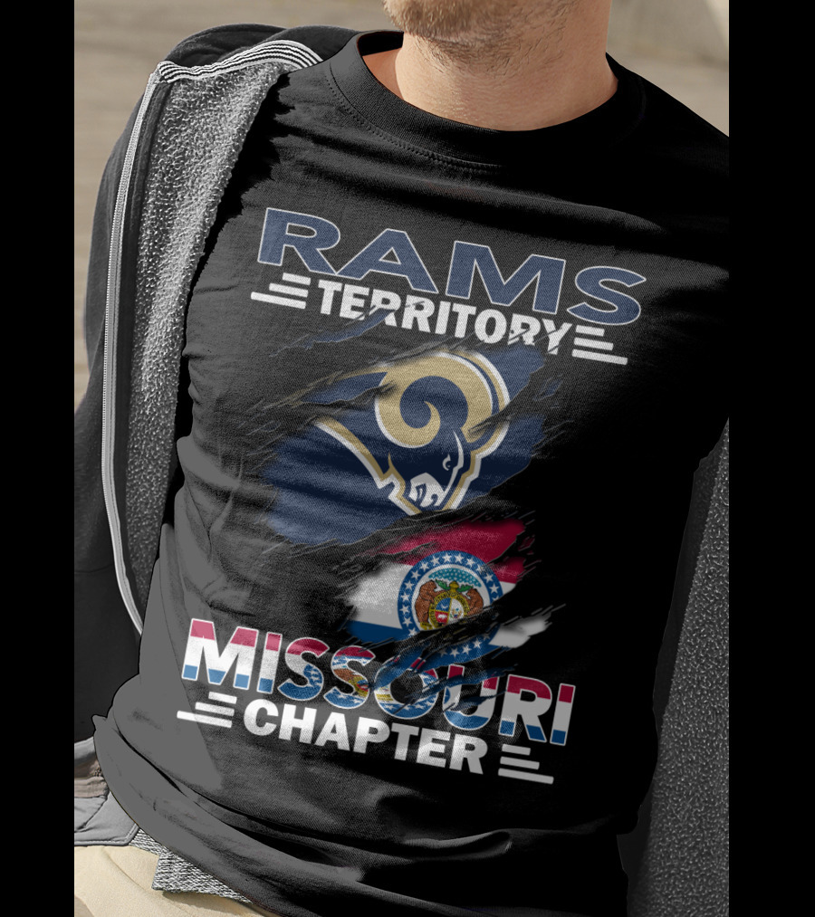 Rams Territory Missouri Chapter Ram Mascot And State Flag T-Shirt