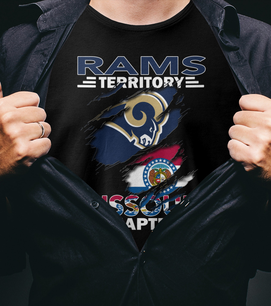 Rams Territory Missouri Chapter Ram Mascot And State Flag T-Shirt