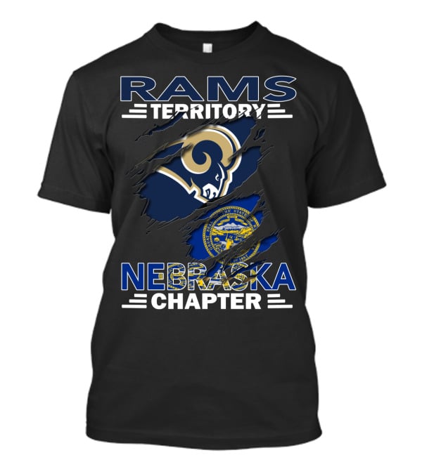 Rams Territory Nebraska Chapter State Seal And Team Logo Fusion T-Shirt