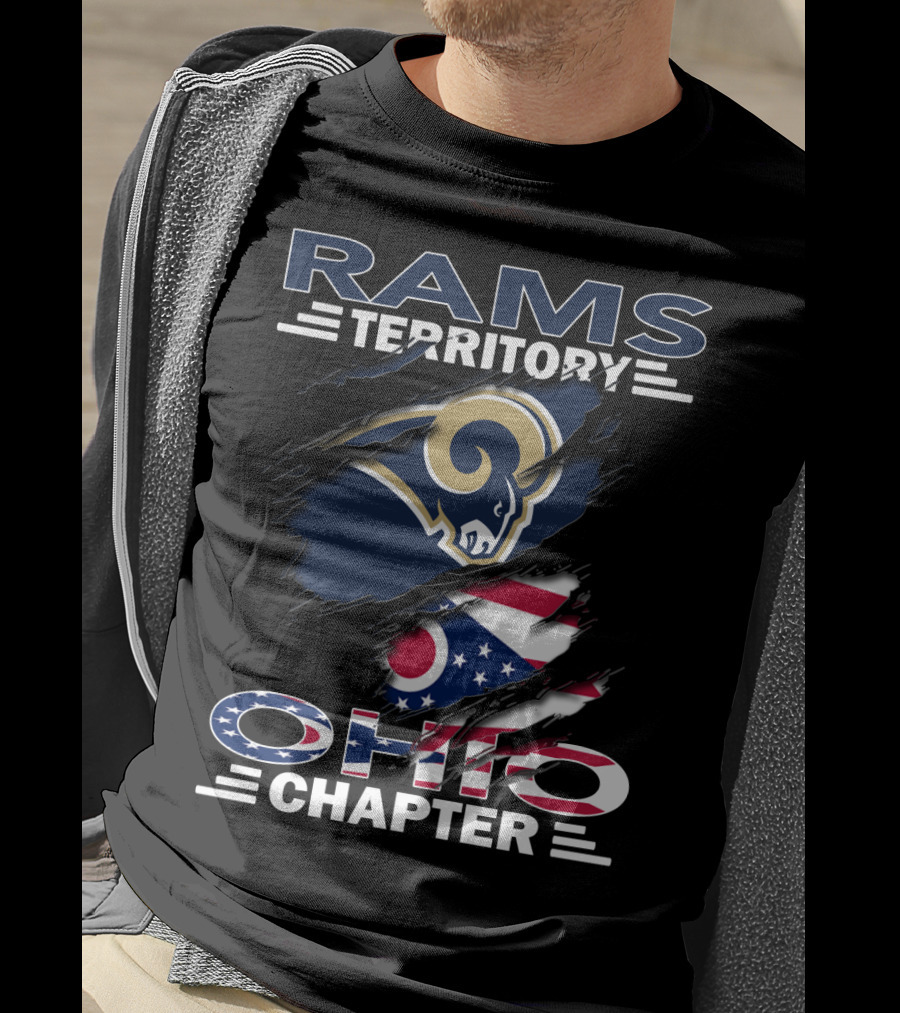 Rams Territory Ohio Chapter NFL Team Ohio Flag Fan Edition T-Shirt