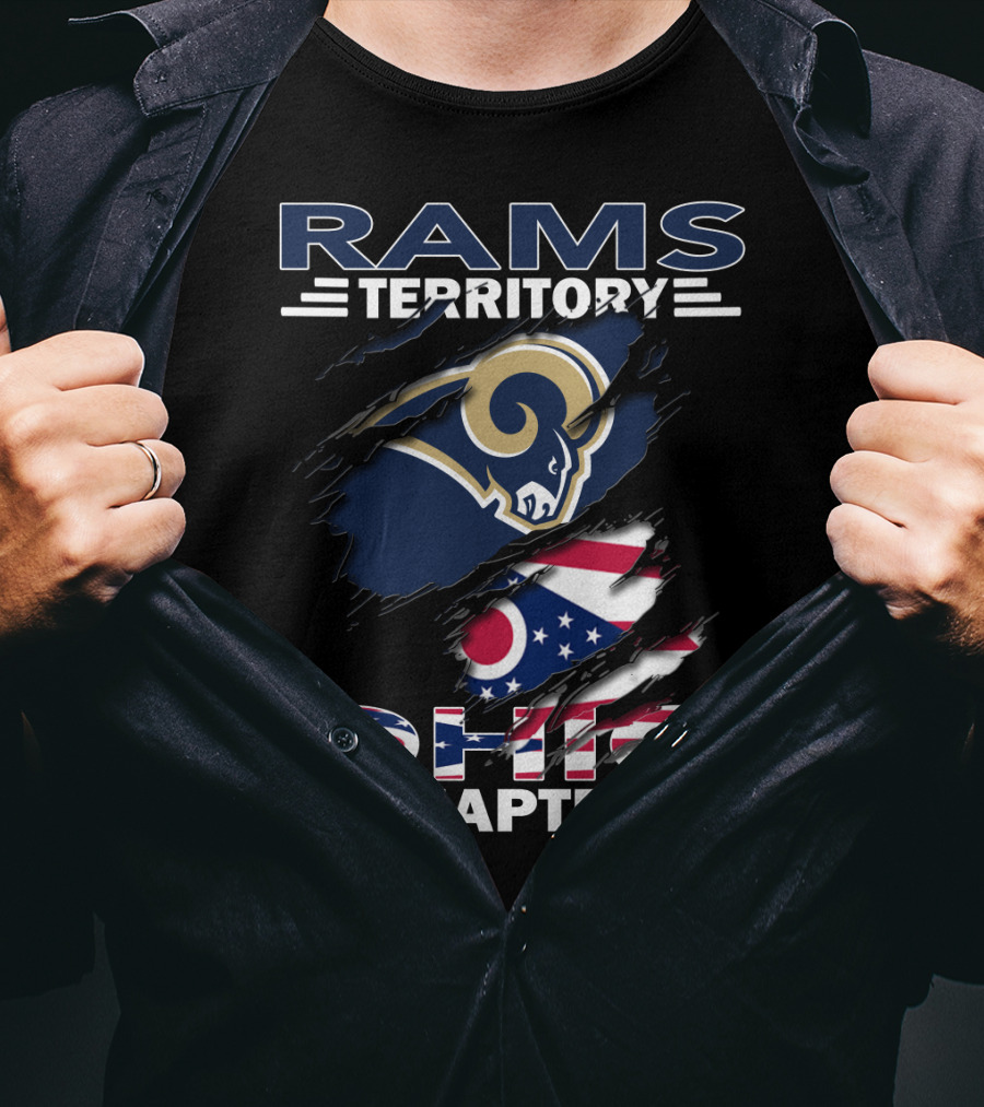Rams Territory Ohio Chapter NFL Team Ohio Flag Fan Edition T-Shirt