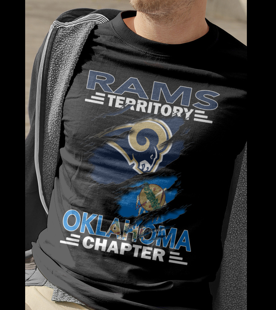Rams Territory Oklahoma Chapter With Iconic Ram Logo And Oklahoma Flag T-Shirt
