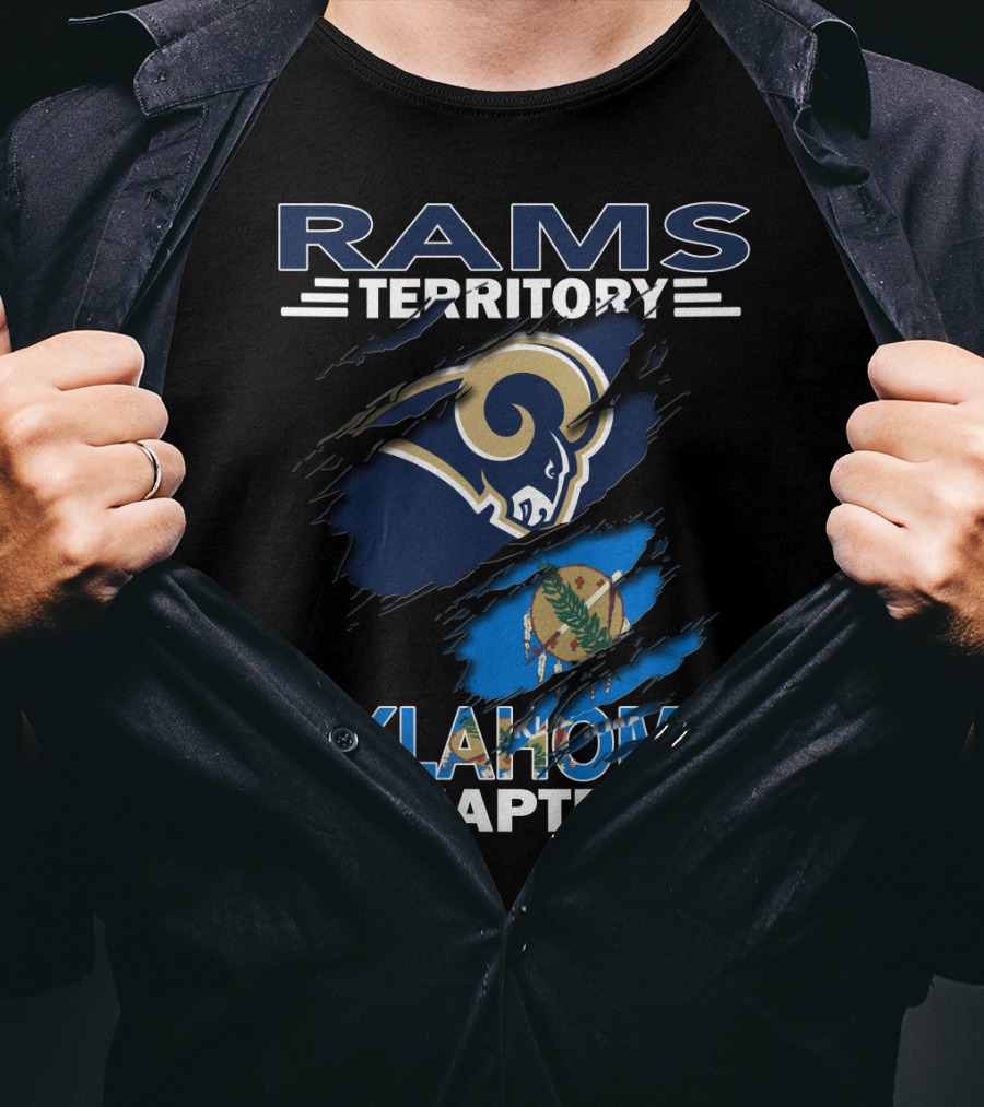 Rams Territory Oklahoma Chapter With Iconic Ram Logo And Oklahoma Flag T-Shirt