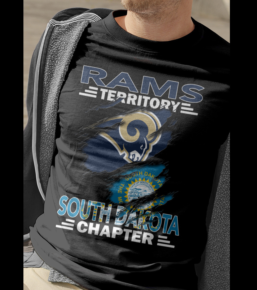 Rams Territory South Dakota Chapter Los Angeles Rams Fans With State Seal T-Shirt