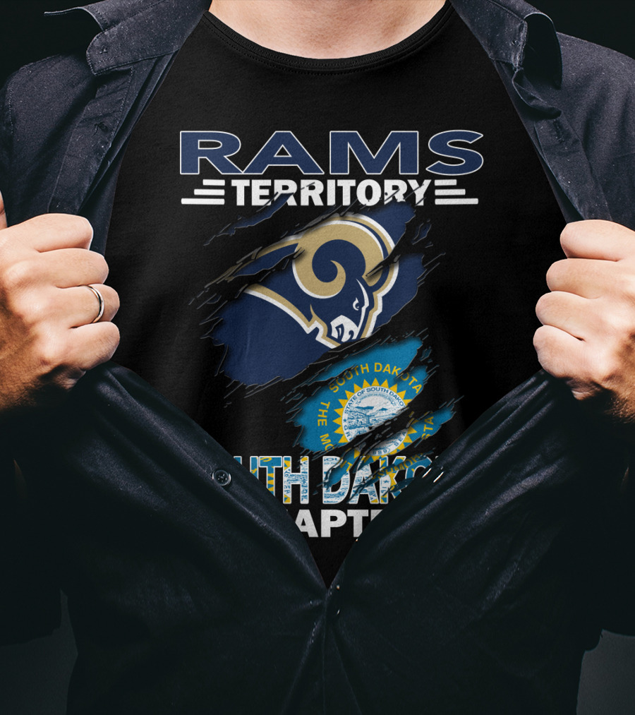 Rams Territory South Dakota Chapter Los Angeles Rams Fans With State Seal T-Shirt
