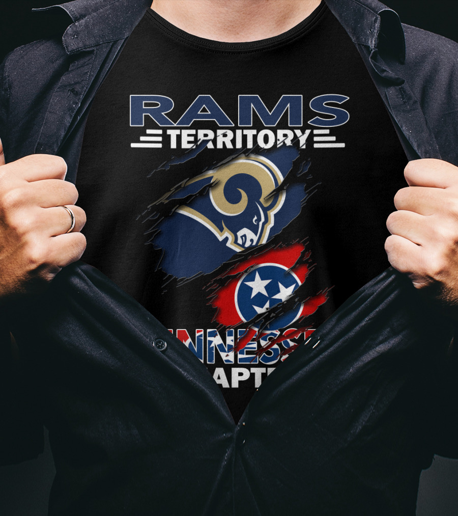 Rams Territory Tennessee Chapter NFL Rams Logo Tennessee State Flag T-Shirt