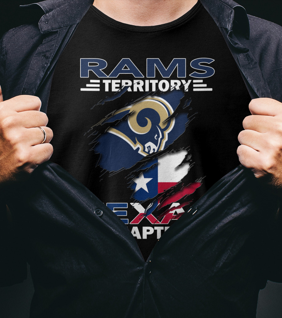 Rams Territory Texas Chapter Sports Logo With Flag T-Shirt