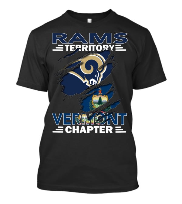 Rams Territory Vermont Chapter Logo With Claw Marks And Vermont State Seal T-Shirt