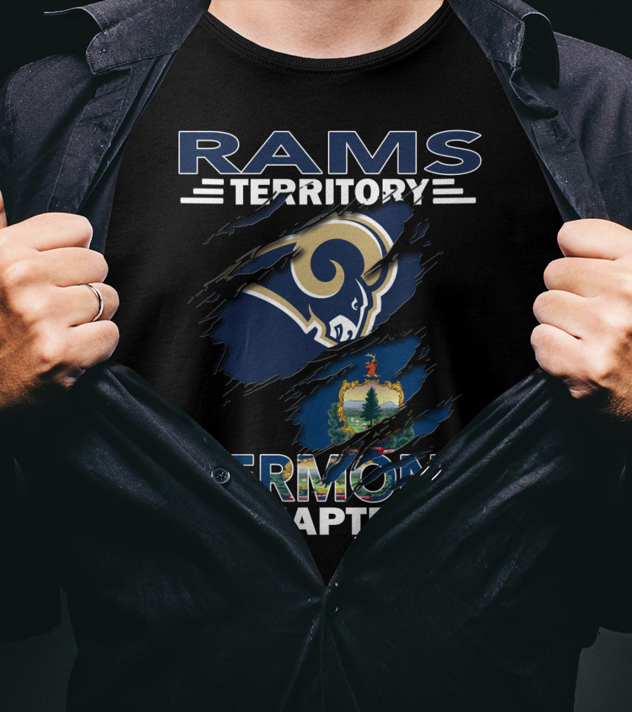 Rams Territory Vermont Chapter Logo With Claw Marks And Vermont State Seal T-Shirt