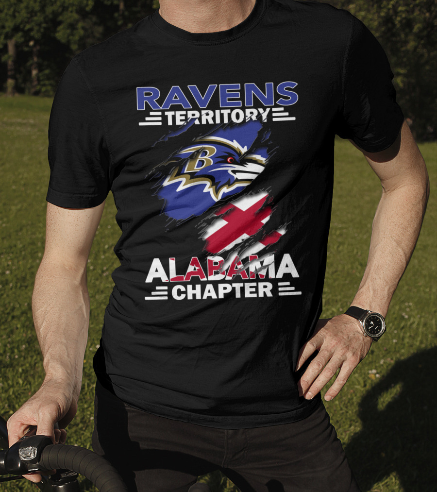 Ravens Territory Alabama Chapter NFL Football Fanbase T-Shirt