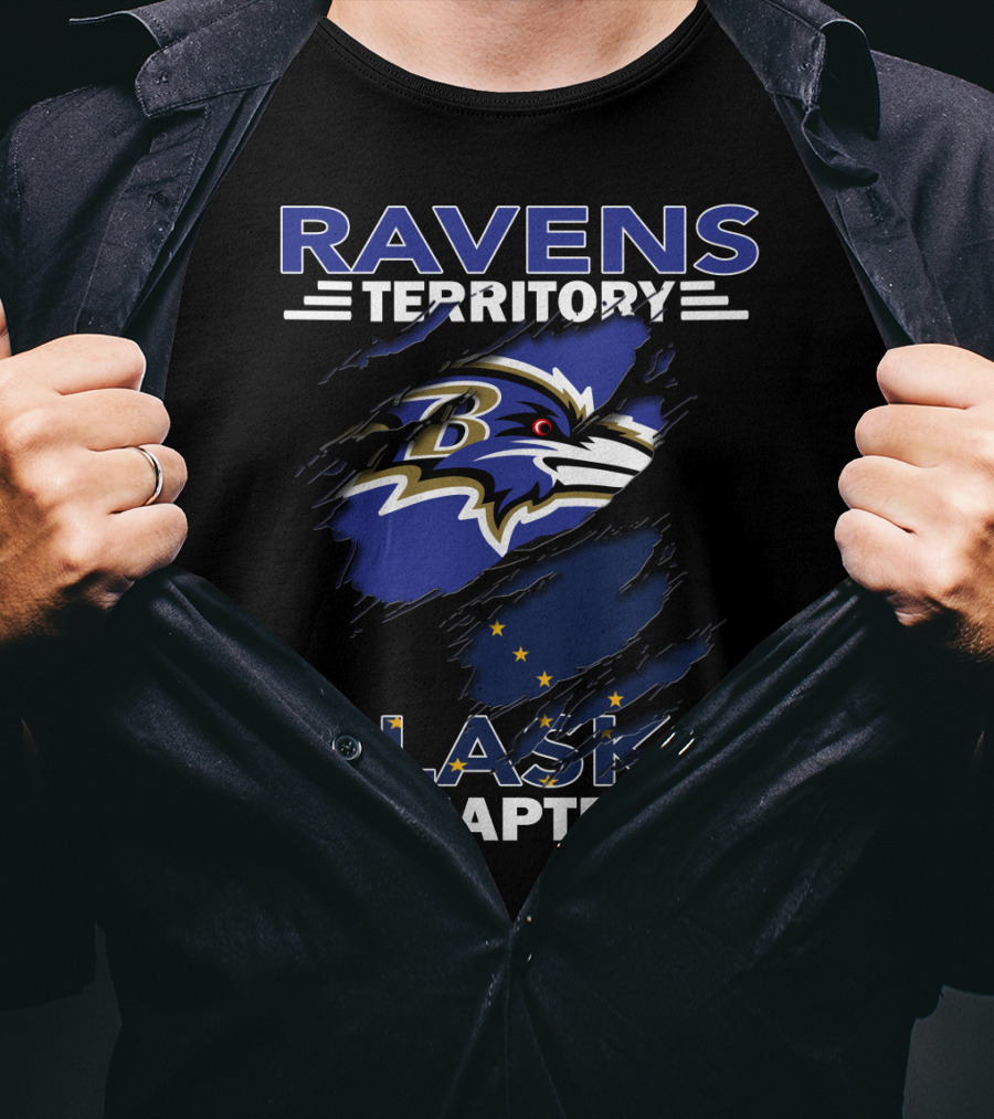 Ravens Territory Alaska Chapter Ravens Logo Alaska Flag Elements T-Shirt