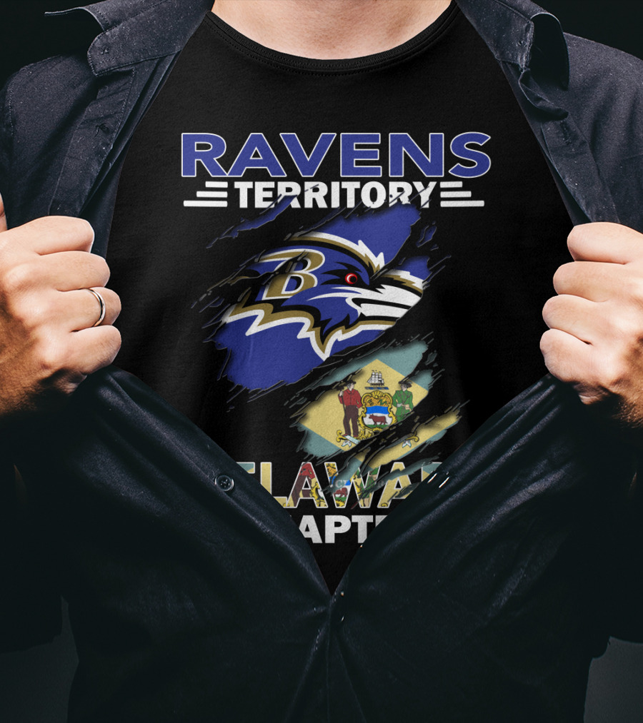 Ravens Territory Delaware Chapter Baltimore Ravens Flag T-Shirt