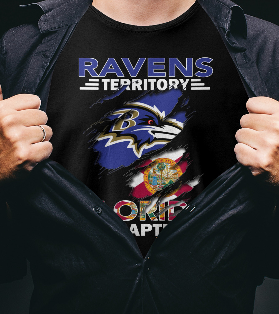 Ravens Territory Florida Chapter Logo With State Flag Elements T-Shirt