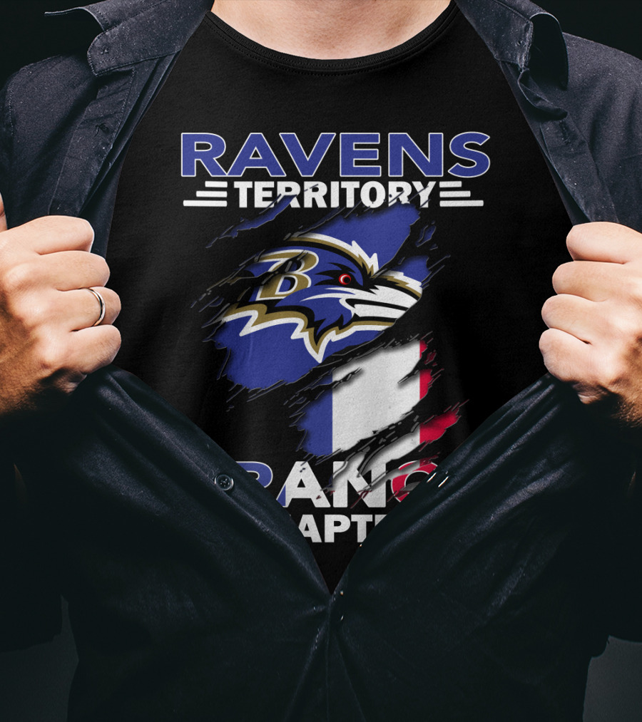 Ravens Territory France Chapter Baltimore Ravens French Flag T-Shirt