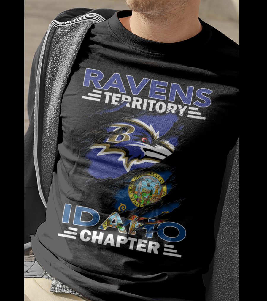 Ravens Territory Idaho Chapter Baltimore Ravens State Seal T-Shirt