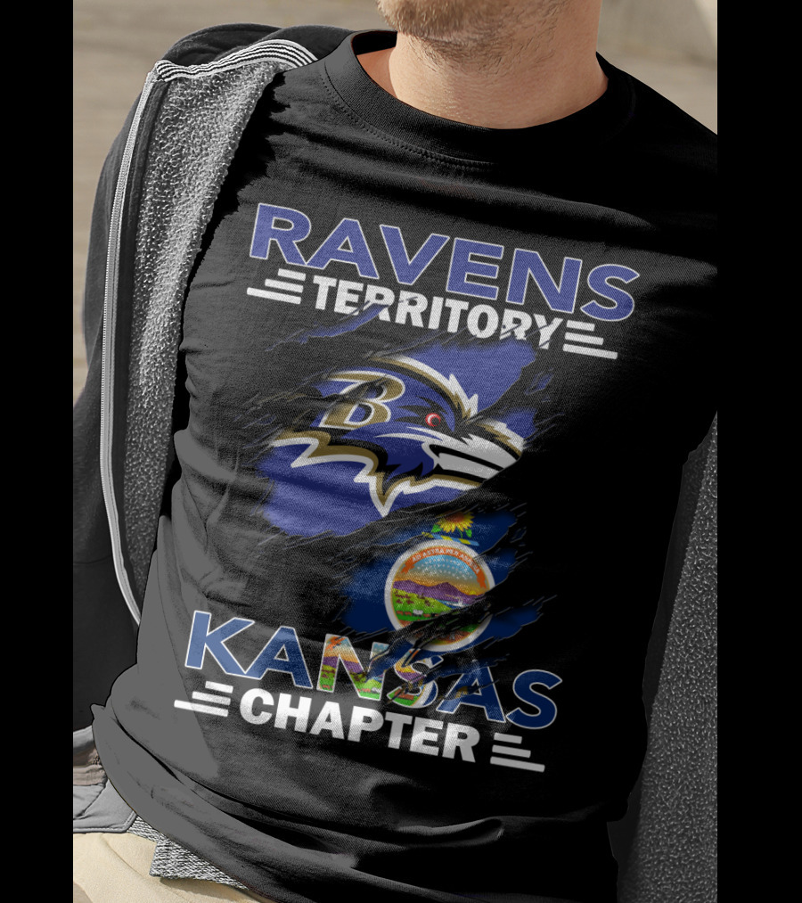 Ravens Territory Kansas Chapter Baltimore Ravens Kansas State Seal T-Shirt