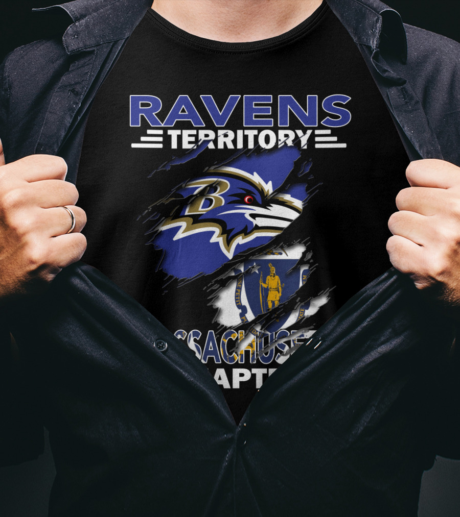 Ravens Territory Baltimore Logo Massachusetts Chapter T-Shirt