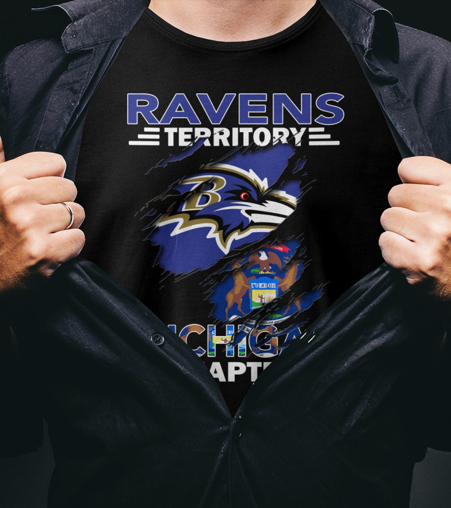 Ravens Territory Michigan Chapter Baltimore Ravens Michigan Seal T-Shirt
