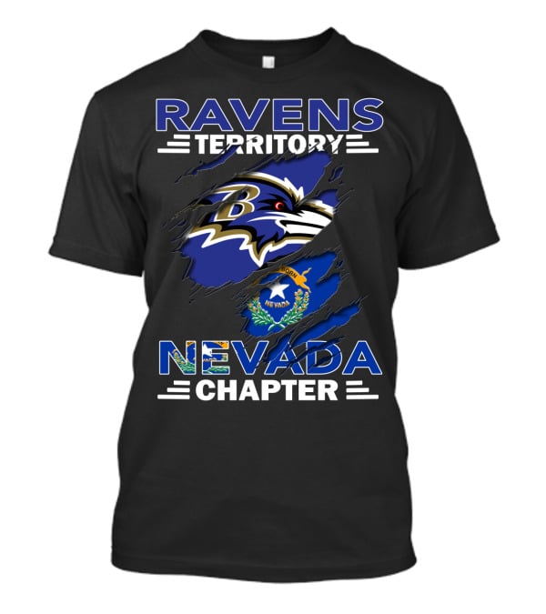 Ravens Territory Nevada Chapter Baltimore Football Iconic State Flag T-Shirt