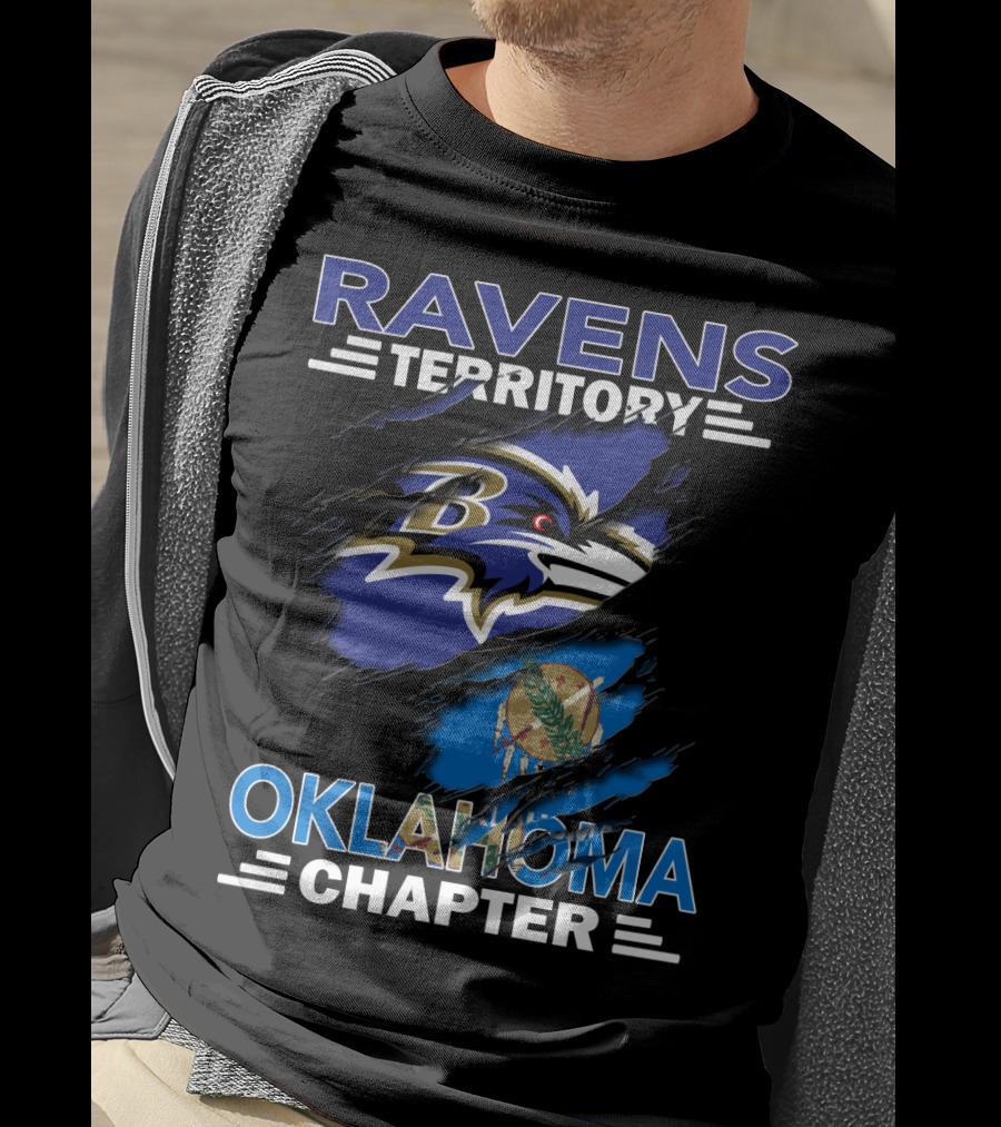 Ravens Territory Oklahoma Chapter Baltimore Football Fan Club T-Shirt