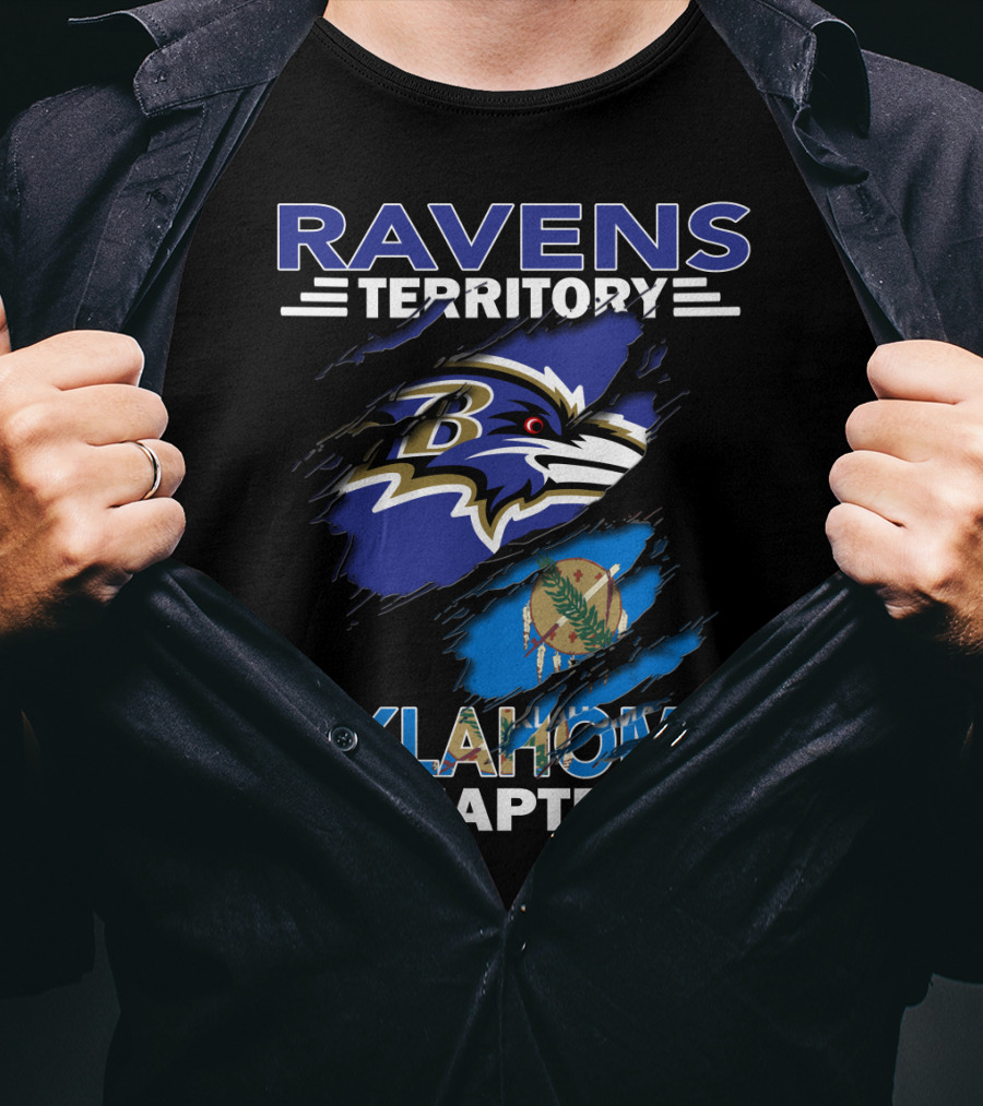 Ravens Territory Oklahoma Chapter Baltimore Football Fan Club T-Shirt
